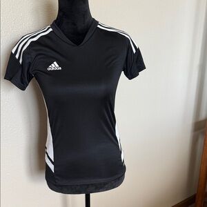 Adidas Women's Black and White Sports Jersey